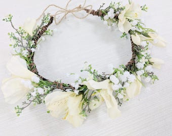 Flower Crown, Silk Flower Crown, Wedding Flower Crown, Flower Halo, Bridal Flower Crown, Flower Headpiece, Succulent Crown, Head Wreath