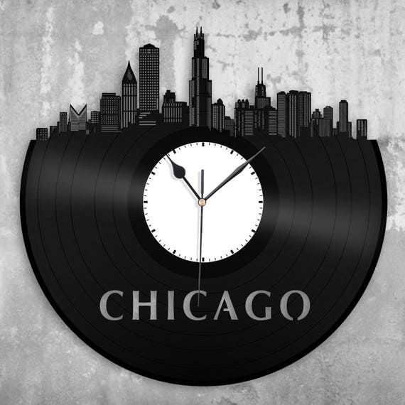 Chicago Illinois Skyline Wall Clock Chicago City Skyline