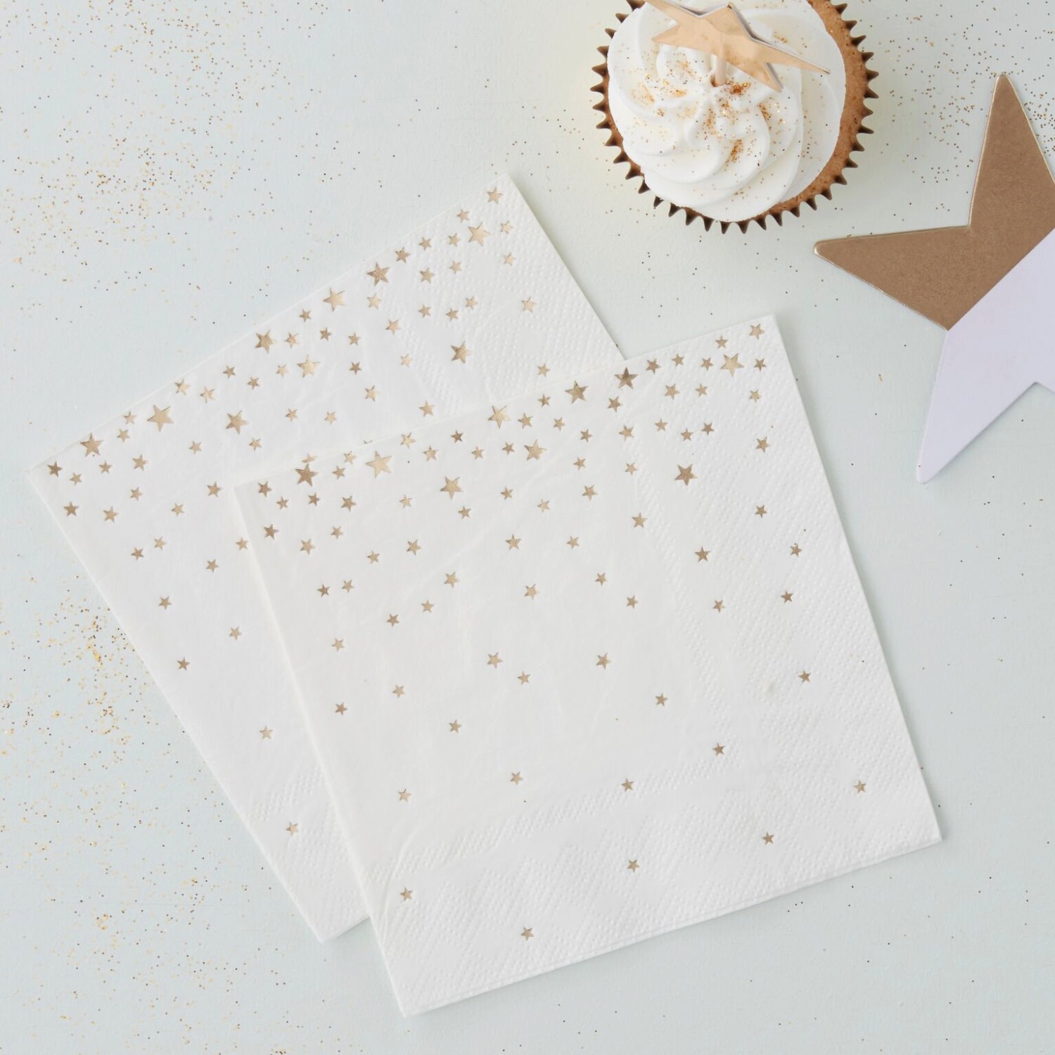 Napkins | Christmas Napkins | Star Napkins | Gold Foil Stars | Party ...