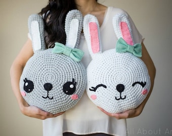 Snuggle Bunny Pillows Crochet Pattern