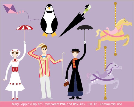 Items similar to Mary Poppins Clip Art - Digital File - INSTANT