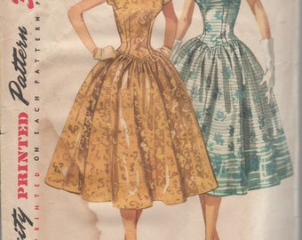 Bust 32-1950's Misses' Dress Simplicity 1539 Size 14