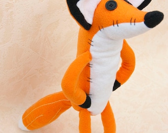 Pdf sewing pattern Fox Stuffed Animal -Fox plush toy pattern, FREE SHIPPING fox from cartoon little prince- Zorro Película El Principito