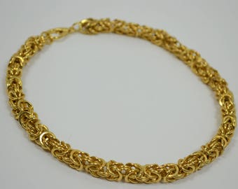 Faux Gold Link Necklace- Vintage Gold Link Chain