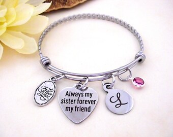 Sister Bracelet, Gift for Sister, Always My Sister Forever My Friend, Sisters Gift, Sister Gift, Sisters Jewelry, Sister Birthday