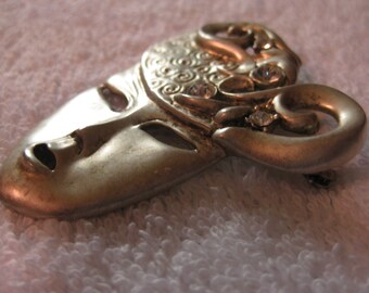 70s Lady Masquerade Rhinestone Pin