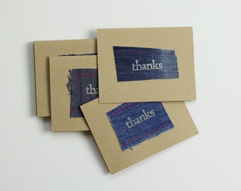 Denim Thank You Cards set of 10