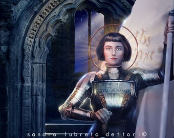 Saint Joan of Arc, Catholic Art, Religious Art, 8x10" or 11x14"Print, wall decor, ready to frame