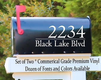 Modern House Numbers Mailbox Decals Address Sign Front Door Decor New Home Gift Mail vinyl decal