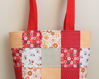 Patchwork tote bag, quilted tote bag, tote bag, large tote bag, patchwork quilted tote, tote bag for women, travel bag, gift for mom