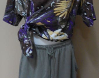 90s 2 pc, Bobbie Brooks shorts and Sakura Sport jungle safari shirt