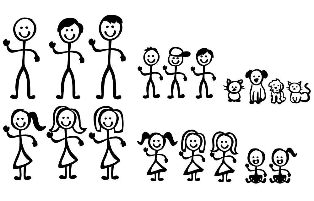 Download Stick Figure People Family Vector Art SVG Files