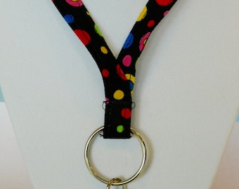 Colorful Dots Fabric Lanyard