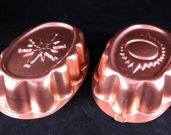 Vintage Copper Tone Seasonal Baking Form Mold - Winter / Summer (Set of 2)