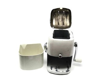 Ice-O-Mat Ice Crusher "Vogue" White & Chrome Ice Crusher, 1950s, Mad Man Decor, Vintage Home Decor