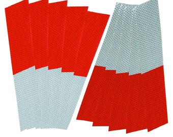 Brand New Red and White Reflectors 12" x 2" Sticker Tape home shop garage mailbox driveway curbs property loading docks hobby and craft
