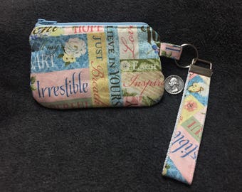 Coin Purse with Removable Strap - Inspirational Print