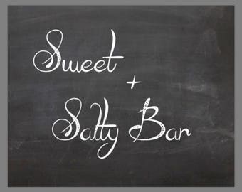 PRINTABLE 8x10 Sweet + Salty Bar Trail Mix CHALKBOARD SIGN