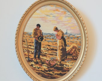 Gold Oval frame, small tapestry stitch "Angelus" embroidery frame