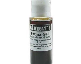 Liver of Sulfur, Patina Gel Beadsmith Liver of Sulphur, 2 oz, Oxidize Metal, Age Metal, Blacken Copper Silver Brass