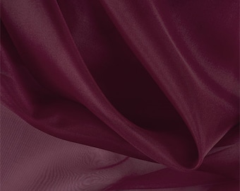 Burgundy Silk Organza, Fabric By The Yard