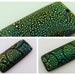 1 Pendentif verre dichroïque rectangle 28mm vert 2 modèles au choix