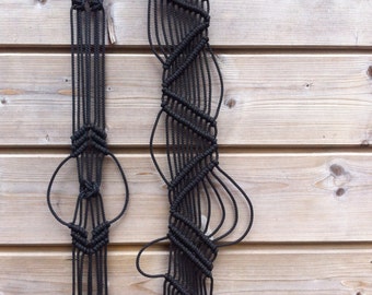 Two Black macrame - wall hanging - wall hanging - 4979