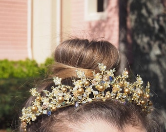 Belle Crystal Wedding Gold Tiara perfect for Disney Inspired Wedding or Princess