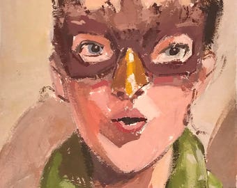 Chicken Head #9 - original painting by Andrew Daniel