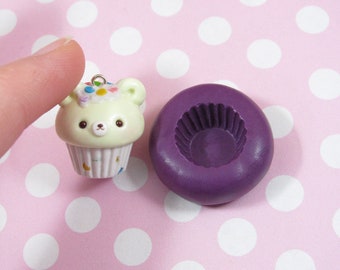 Silicone Cupcake Mold (14mm)//Flexible Cupcake Base Mold//Polymer Clay Cupcake Base Mold//Cupcake Charm Base Mold//14mm Cupcake Base Mold