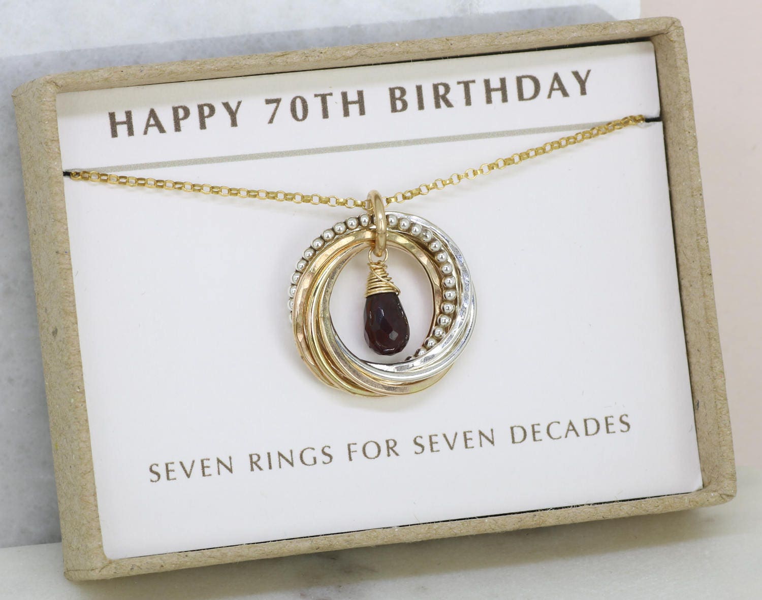 70th birthday gift for women necklace for January