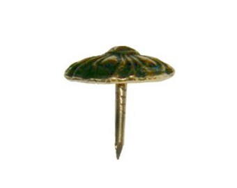 One Dozen - 3/4" Scalloped Head Decorative Nail Tack - Steel with Oxford Antiqued Finish