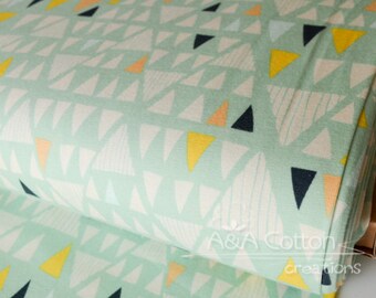 30" Remnant-KNIT Jersey Cotton Fabric, Mojave Aloe in Knit,Mint Stretchy Cotton, Morning Walk Collection, Art Gallery Fabric Designer Jersey