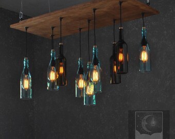 The Napa - Recycled bottle chandelier