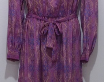 Vintage Willi of California Dress Womens Size 10 Pink Purple USA MADE #1635
