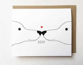 Dog Card, Dog Anniversary Card, Dog Love card, I love you Card, Dog birthday card, Dog boop card for her, Card for girlfriend, card for him