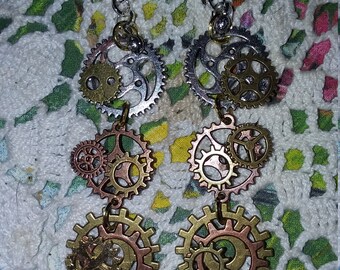 Steampunk Gear Earrings