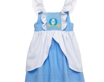 Smocked Cinderella Flutter Sleeve Dress
