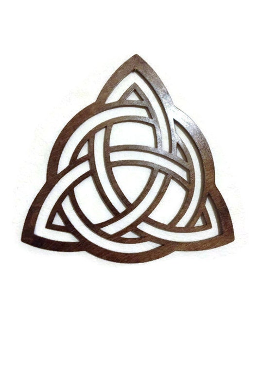 Items similar to Triquetra WALL ART - Raw Wood Home Decor - Laser cut ...