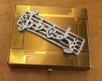 Vintage Dorset Fifth Avenue Compact with Musical Notes