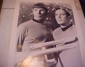 1990s Star Trek First Dr Spock Capt Kirk Movie Poster Captain B&W Exc Condition Rare Argentina Print Old School Decor for Trekkie Fanatic