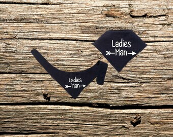 Ladies Man Tie On Pet Bandana