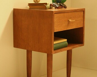 Mid Century Nightstand/ Bedside Table/ Scandinavian Design/ Custom Made/ Handmade