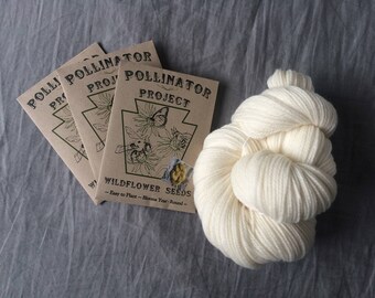 THREE pack of Dye Flower Seeds with skein of US grown yarn