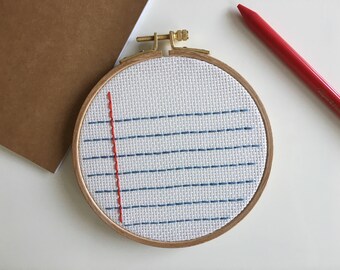 Notebook Embroidery Hoop Art