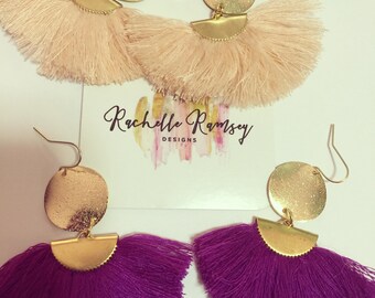 Tassel earrings with gold detail