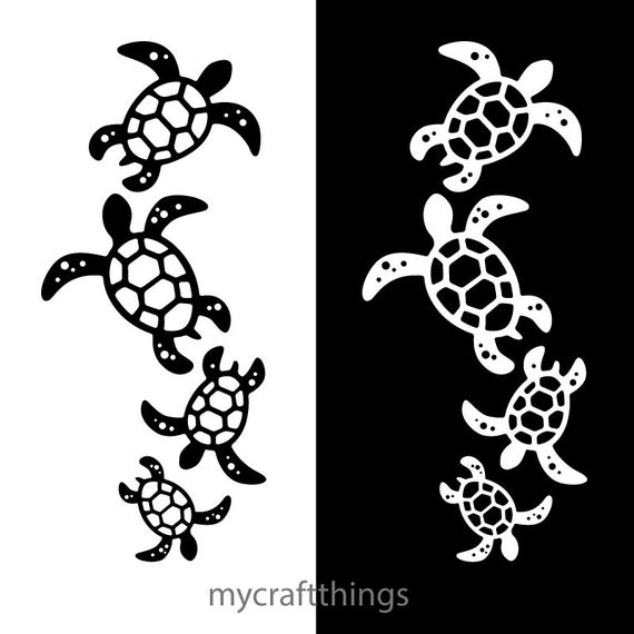 Download Swimming sea turtles SVG