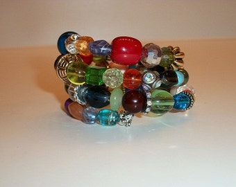 Jewel Tone Wrap Cuff Bracelet