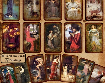 John Waterhouse ORACLE deck ~ 75 Tarot Size Waterhouse Paintings for your Intuitive Divinations!