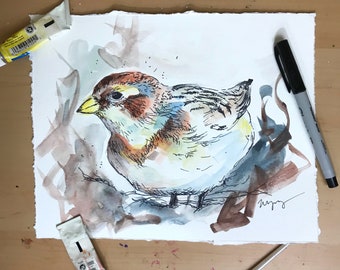 Snow Bunting- Ohio Bird Series
